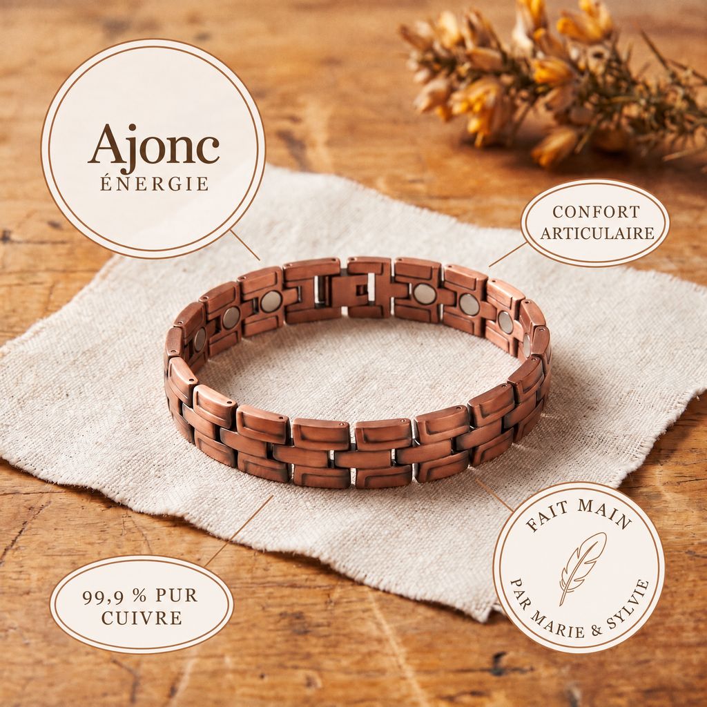 Bracelet en cuivre pour homme Ajonc de Marie & Sylvie