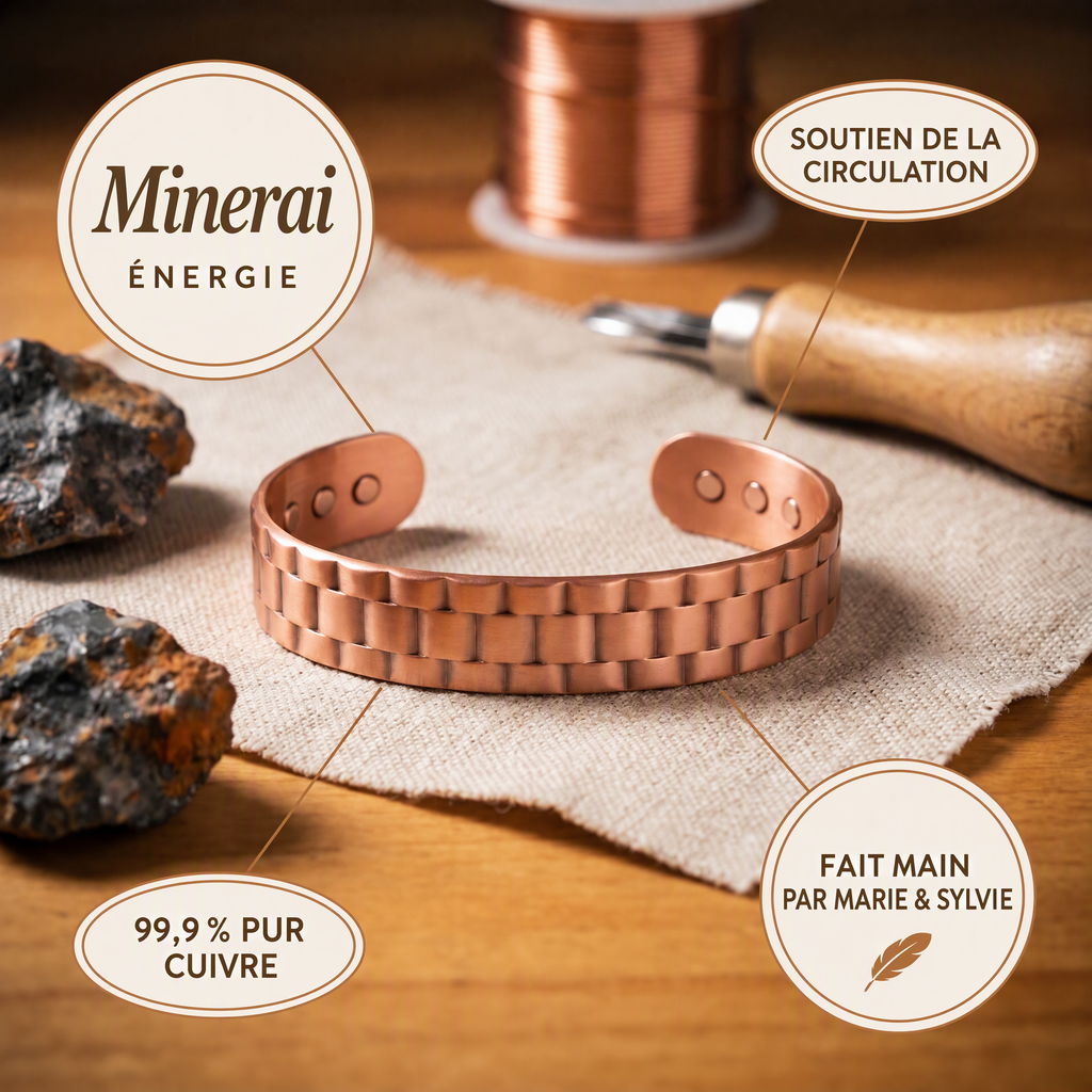 Bracelet en cuivre pour homme Minerai de Marie & Sylvie