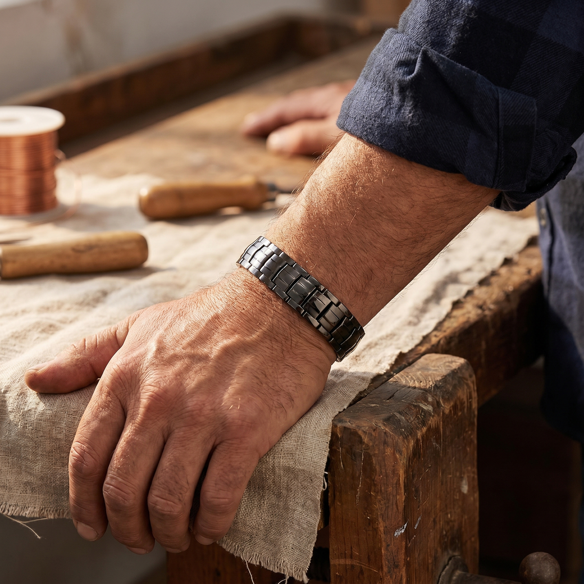 Bracelet en cuivre pour homme Ocre de Marie & Sylvie