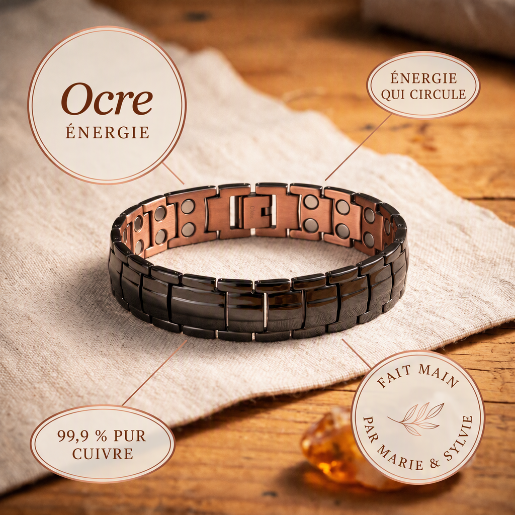 Bracelet en cuivre pour homme Ocre de Marie & Sylvie