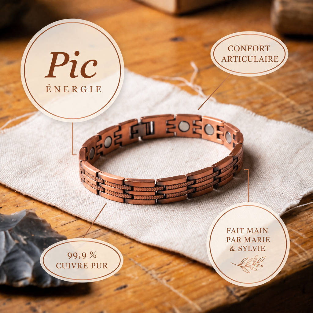 Bracelet en cuivre pour homme Pic de Marie & Sylvie