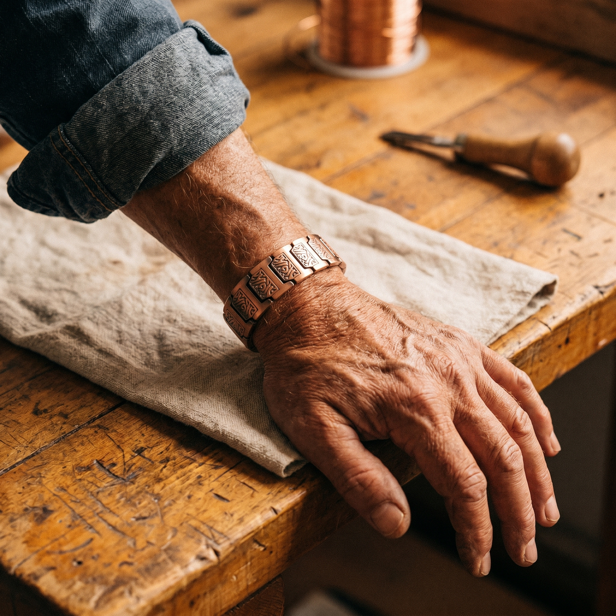 Bracelet en cuivre pour homme Vallon de Marie & Sylvie