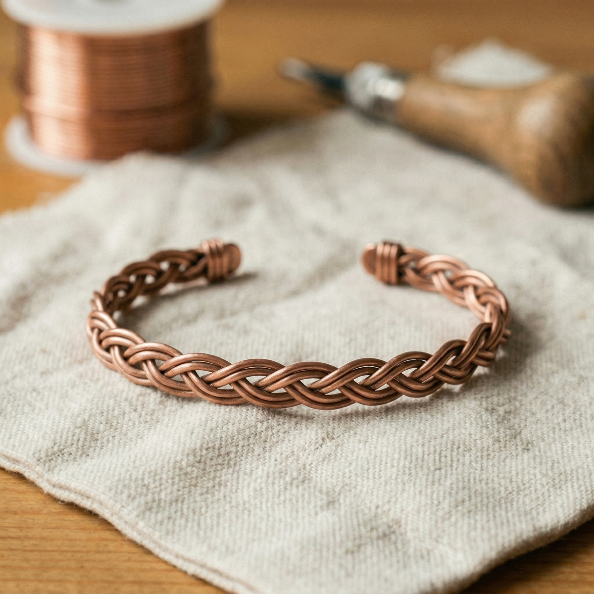 Chaîne de cheville en cuivre Roseau de Marie & Sylvie