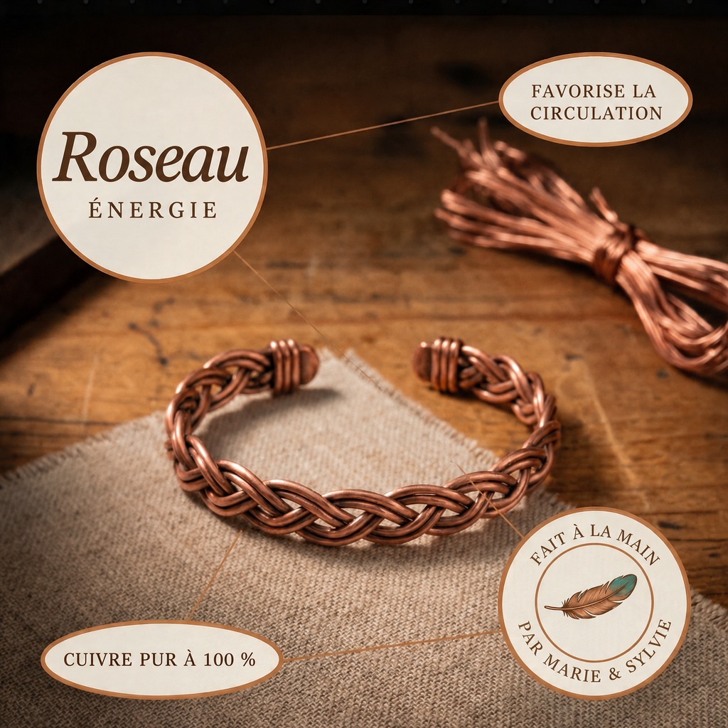 Chaîne de cheville en cuivre Roseau de Marie & Sylvie
