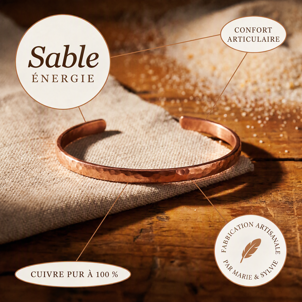 Chaîne de cheville en cuivre Sable de Marie & Sylvie