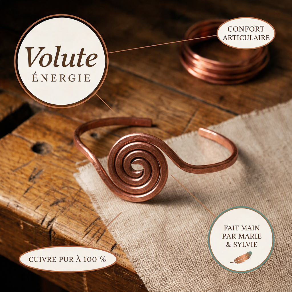 Chaîne de cheville en cuivre Volute de Marie & Sylvie