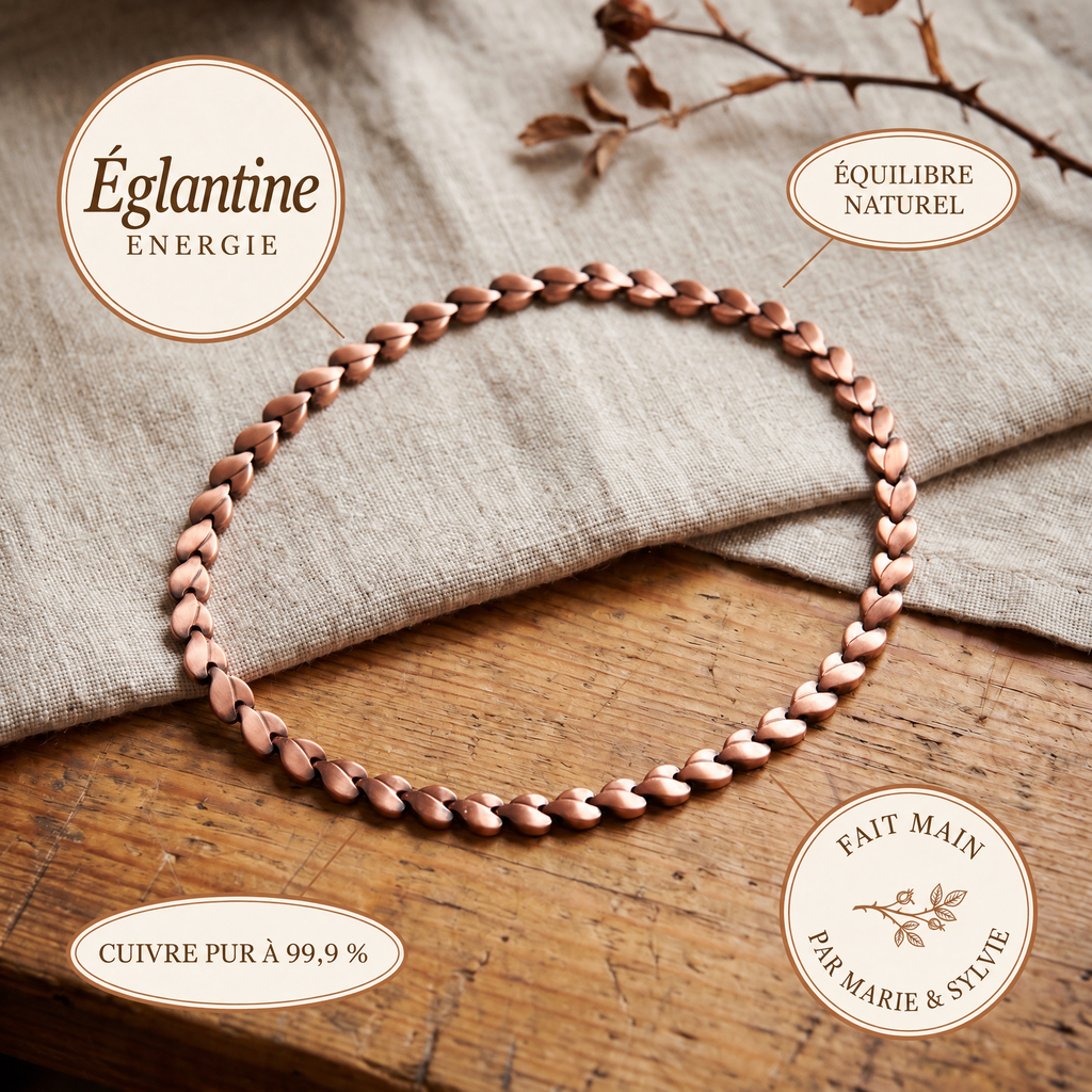 Collier en cuivre Églantine de Marie & Sylvie