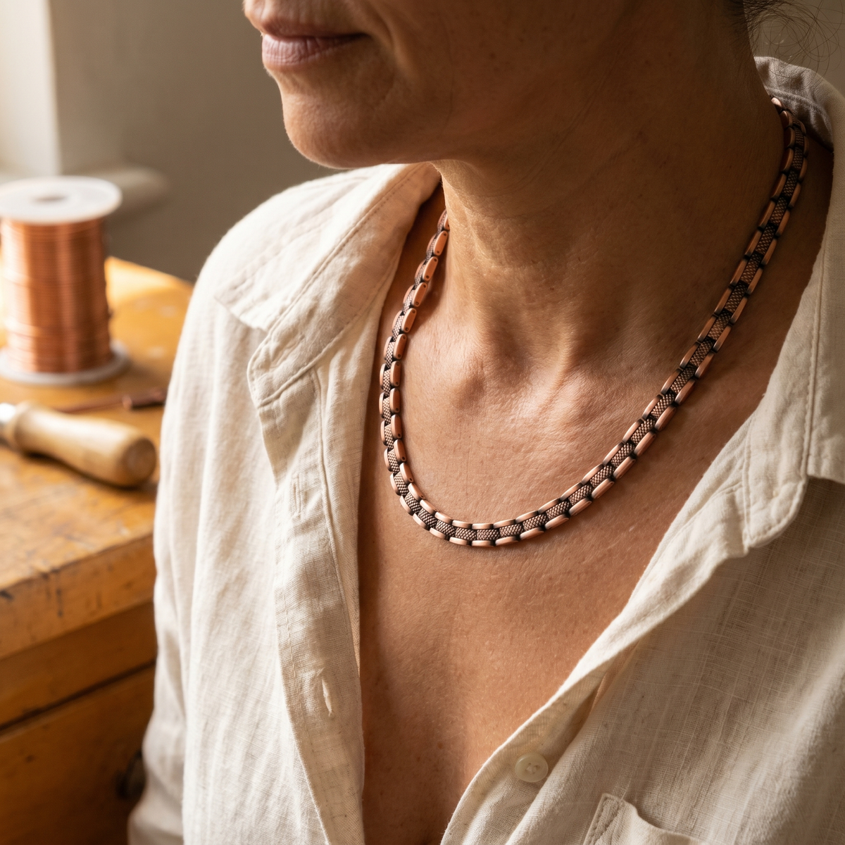 Collier en cuivre Voile de Marie & Sylvie
