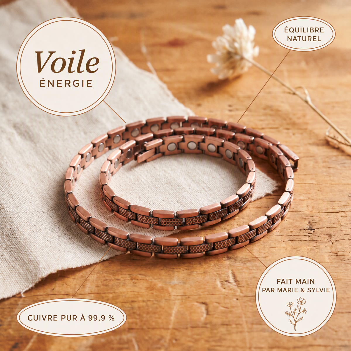 Collier en cuivre Voile de Marie & Sylvie