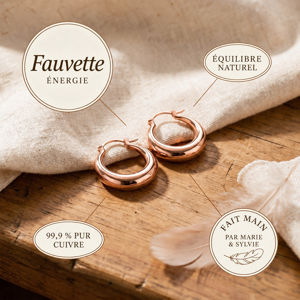 Créoles en cuivre Fauvette de Marie & Sylvie