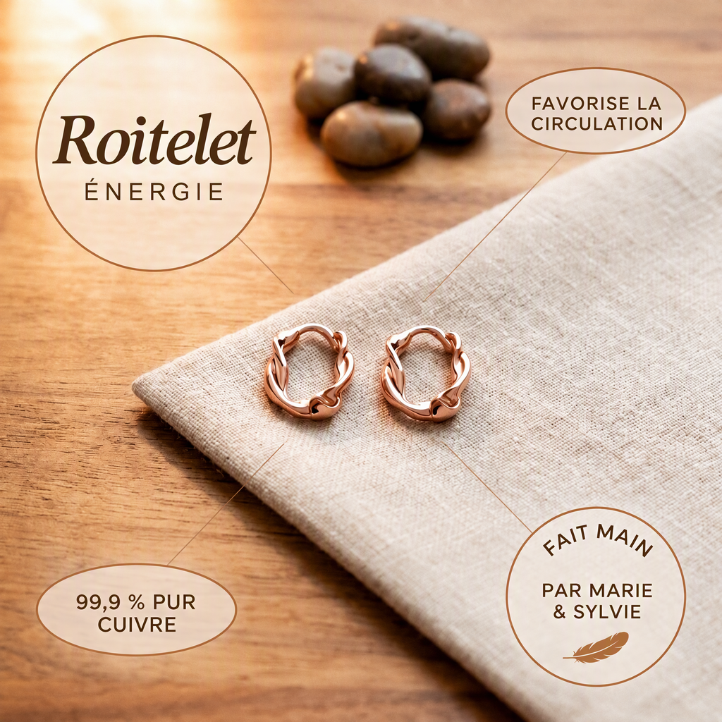Créoles en cuivre Roitelet de Marie & Sylvie