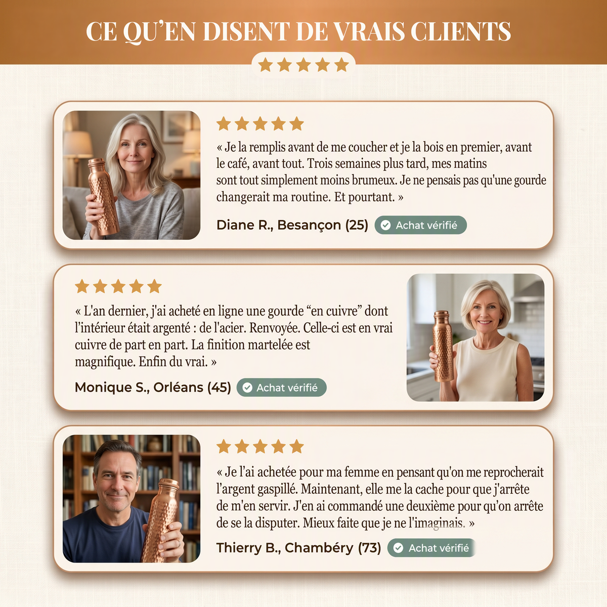 Gourde en cuivre pur de Marie & Sylvie
