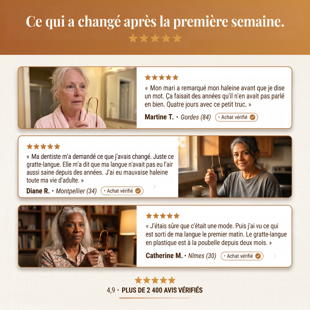 Gratte-langue en cuivre pur