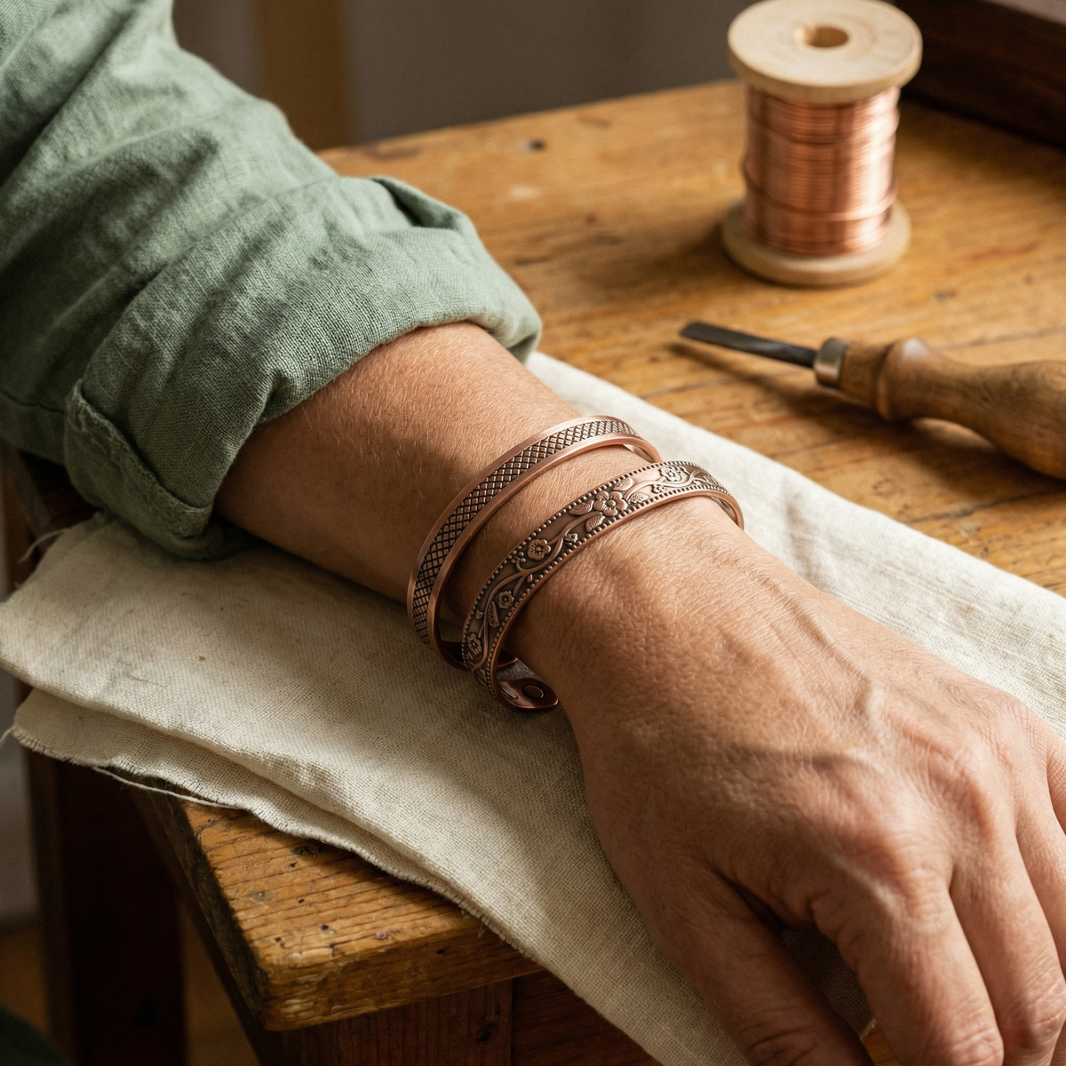Parure en cuivre Forge de Marie & Sylvie