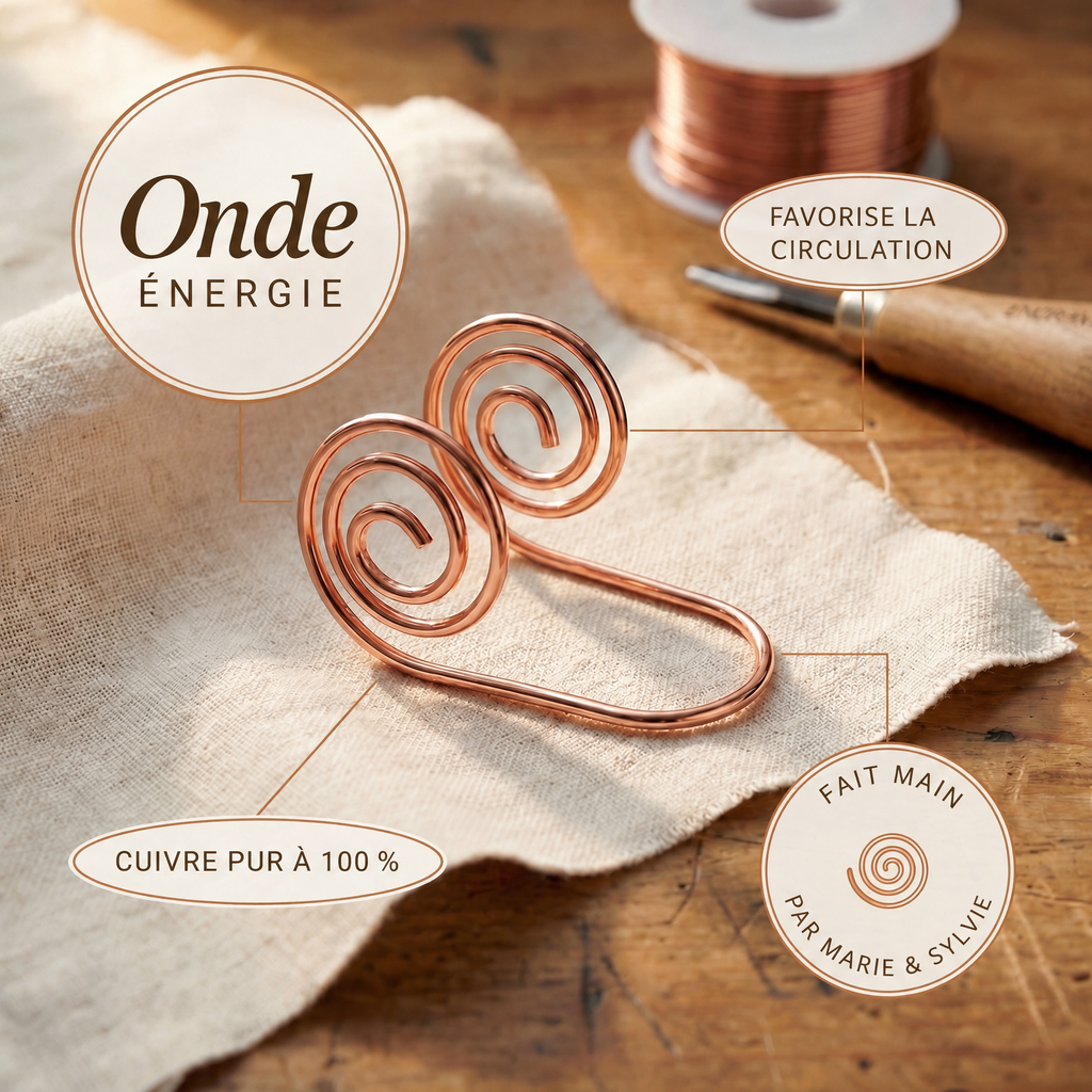 Spirale de main en cuivre Onde de Marie & Sylvie